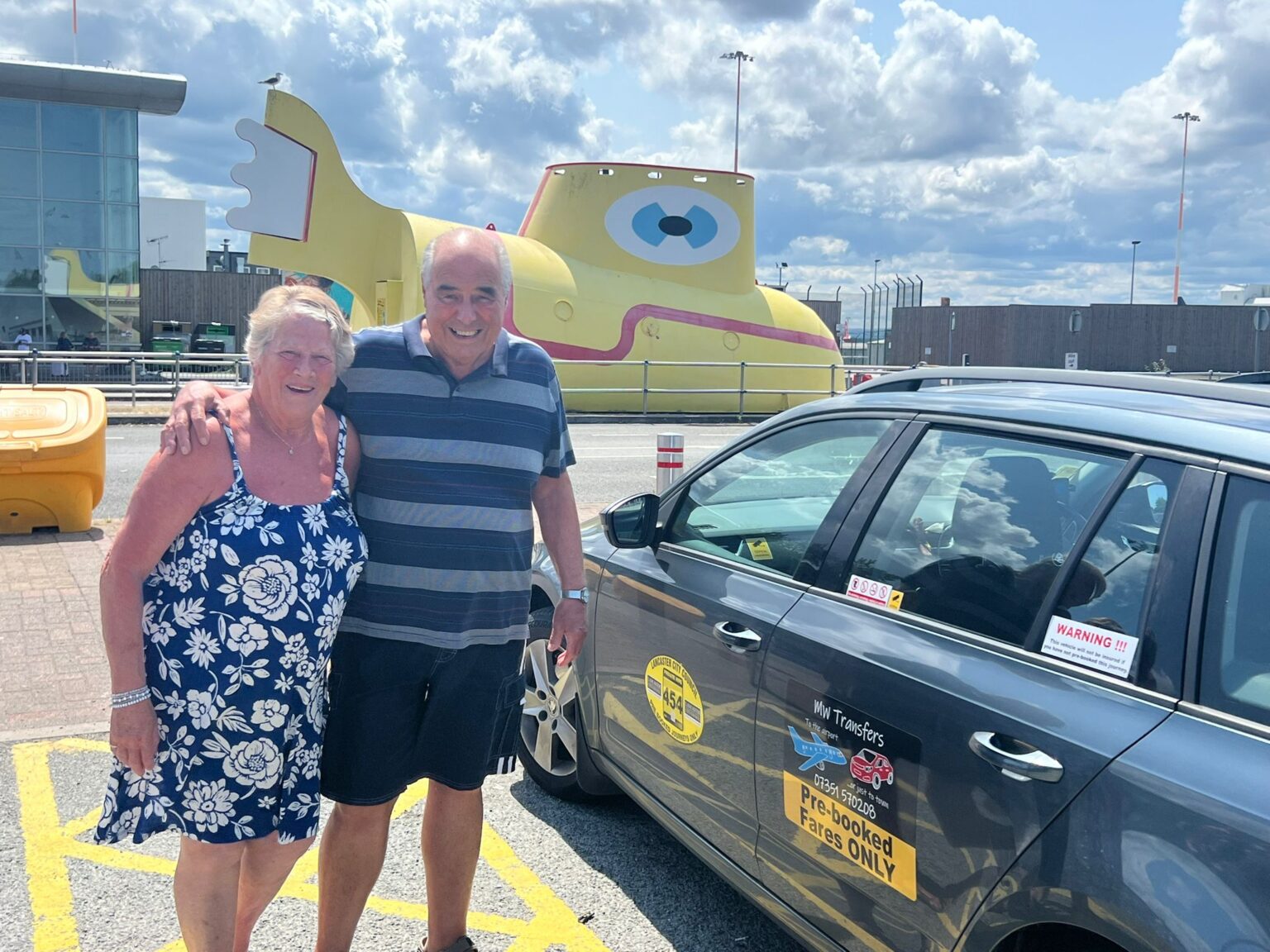 MW Transfers customers being dropped off at Liverpool John Lennon Airport
