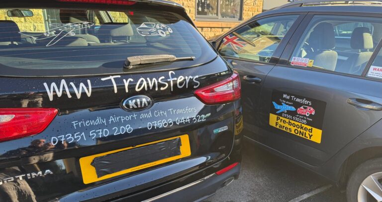 MW Transfers cars with the company name on the rear window