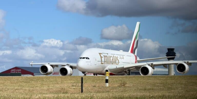 Emirates A380 Airbus at the airport