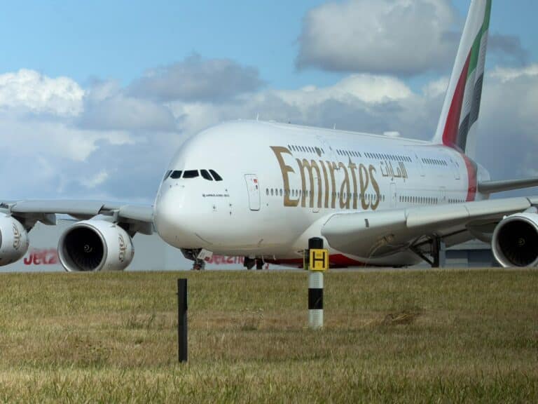 Emirates A380 Airbus on the stand