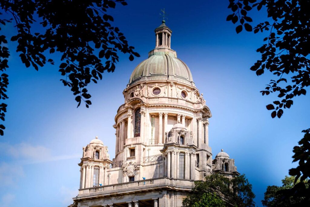 Ashton Memorial in Lancaster on a summer evening