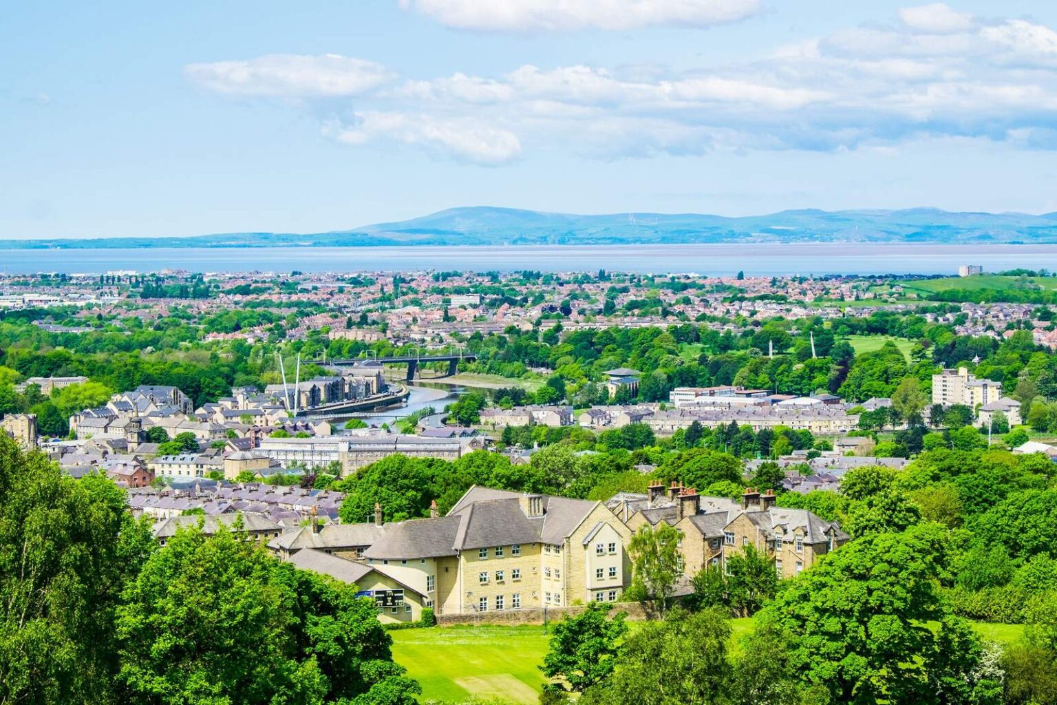Lancaster and Morecambe Bay seen from above